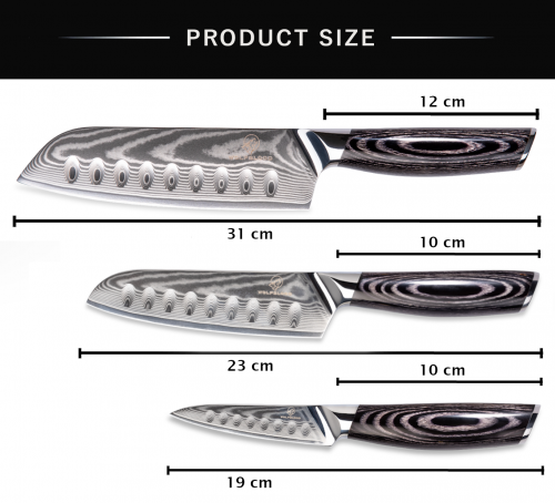 Obst Damastmesser-Santoku-Set Damast Officemesser Küchenmesser Damast-Küchenmesser von Wolfblood LH Lifestyle.jpg
